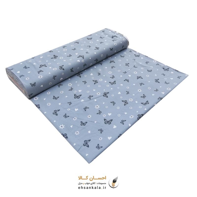 پارچه ملافه کتان خالص طرح پروانه
