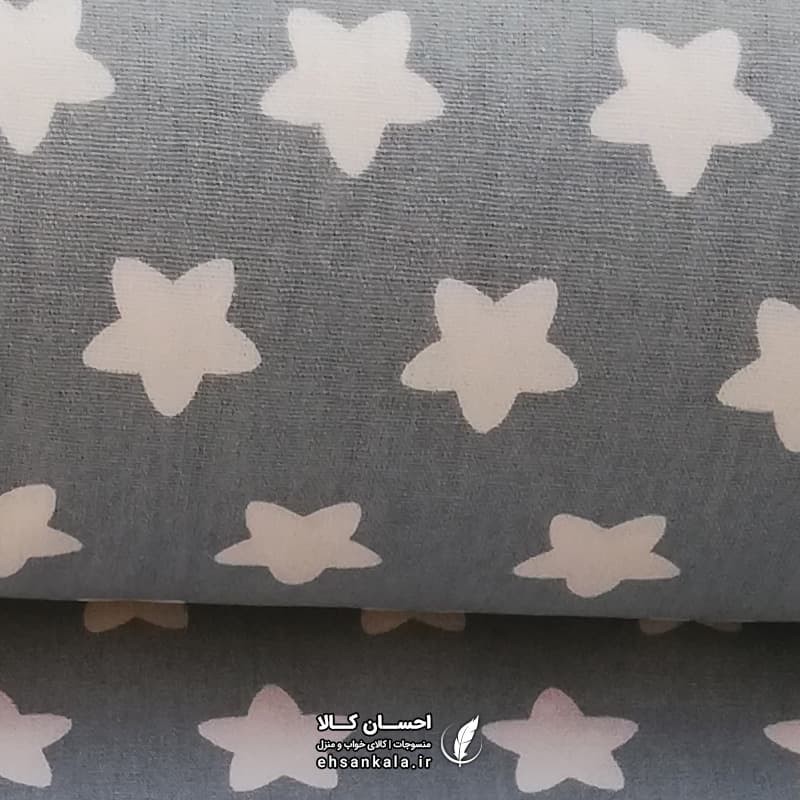پارچه ملافه کتان خالص طرح ستاره
